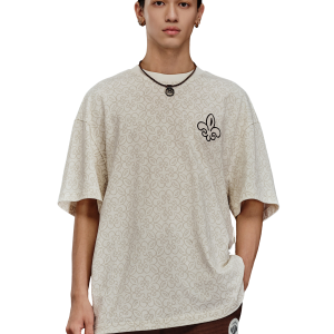 1010604-177 | MEN'S ALL-OVER PRINTED IRIS LOGO COTTON T-SHIRT | WHITE  IRIS