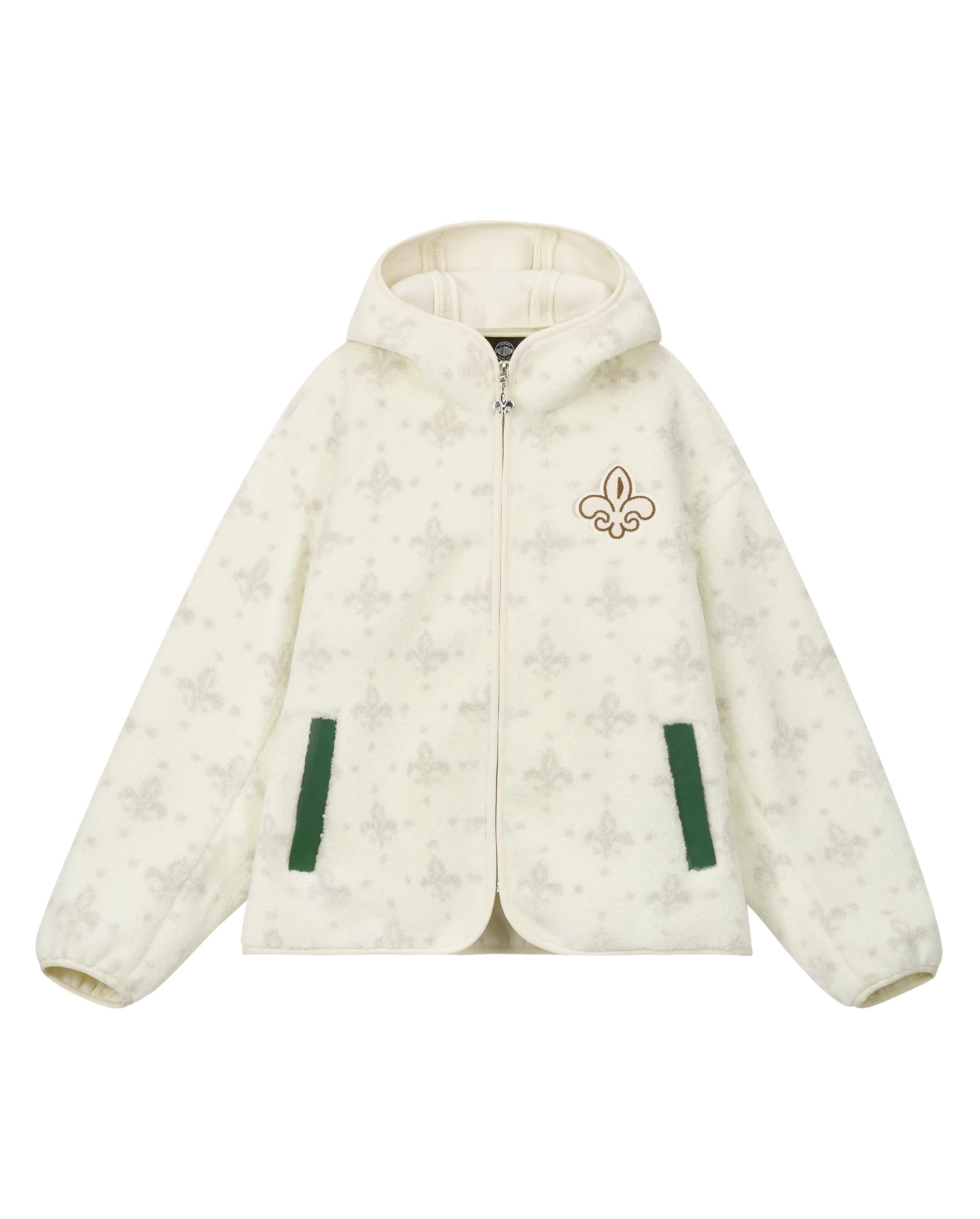 1010619-948 | MEN'S ALL-OVER IRIS LOGO FUZZY COTTON JACKET | WHT POLKA DOTS IRIS - Image 4