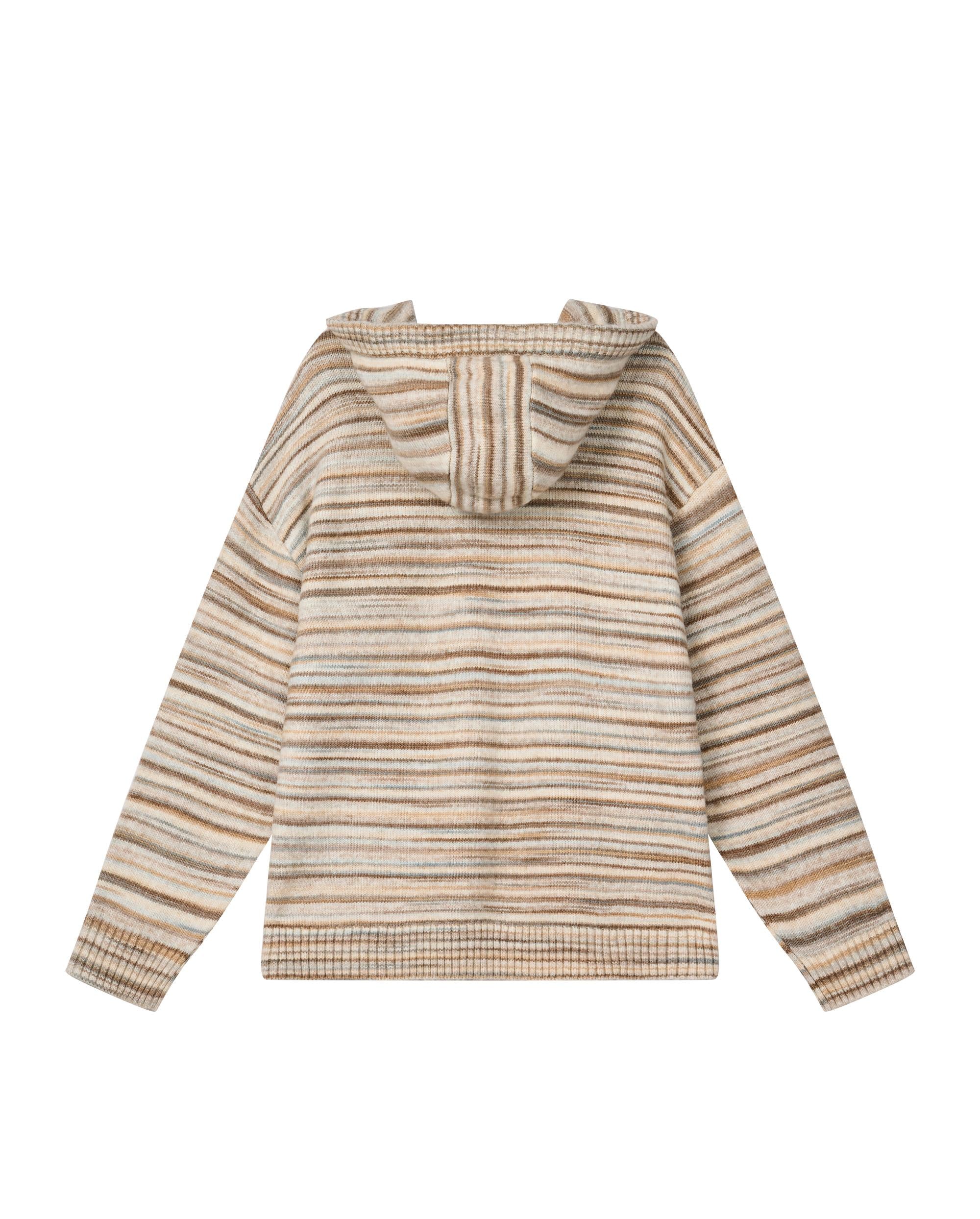 1010676-741 | MEN'S PALLADIUM LOGO STRIPED HOODED SWEATER | KHAKI/WHITE - Image 5
