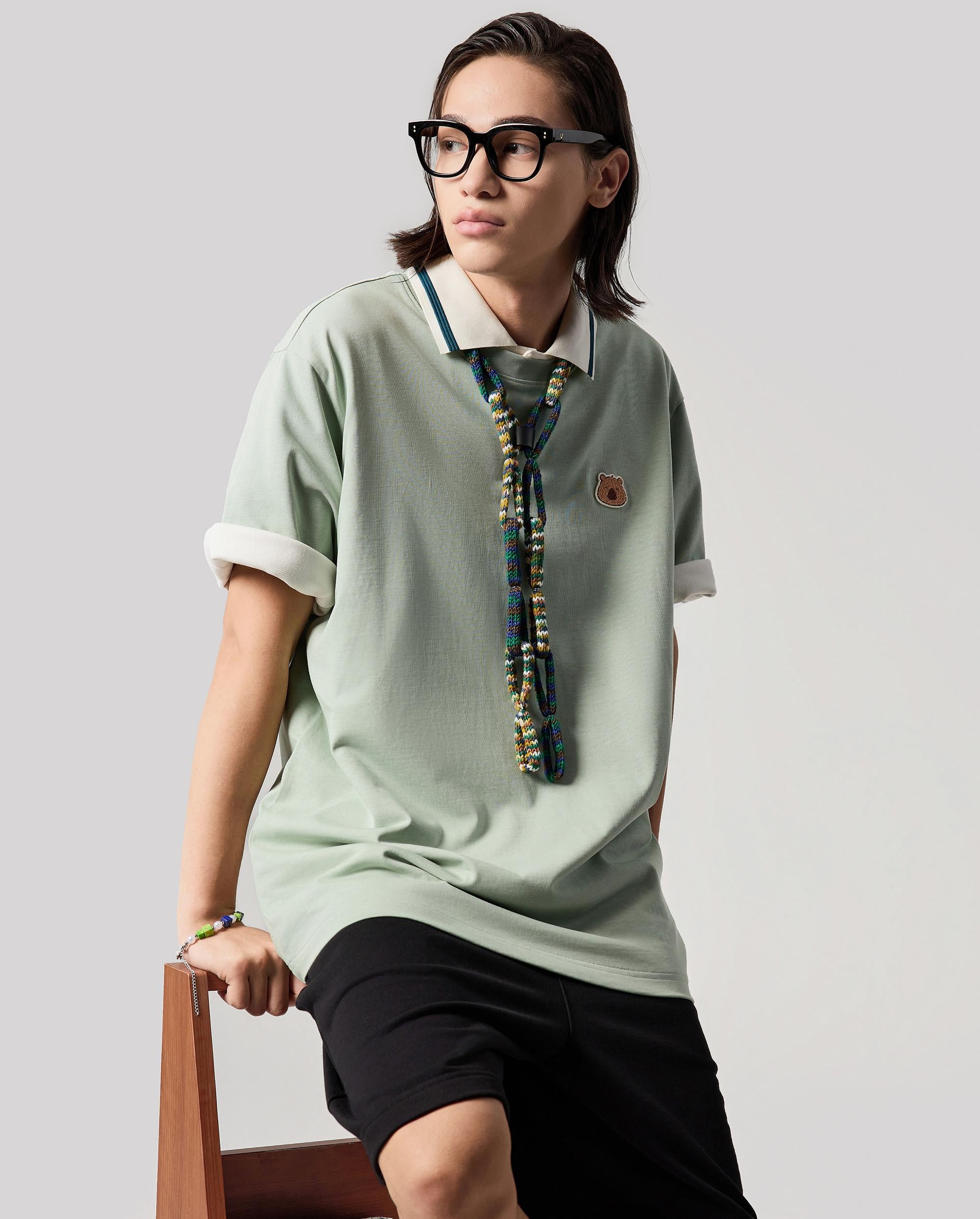 1011785-376 | MEN'S CAPYBARA LOGO LOOSE FIT COTTON T-SHIRT | JADEITE - Image 3