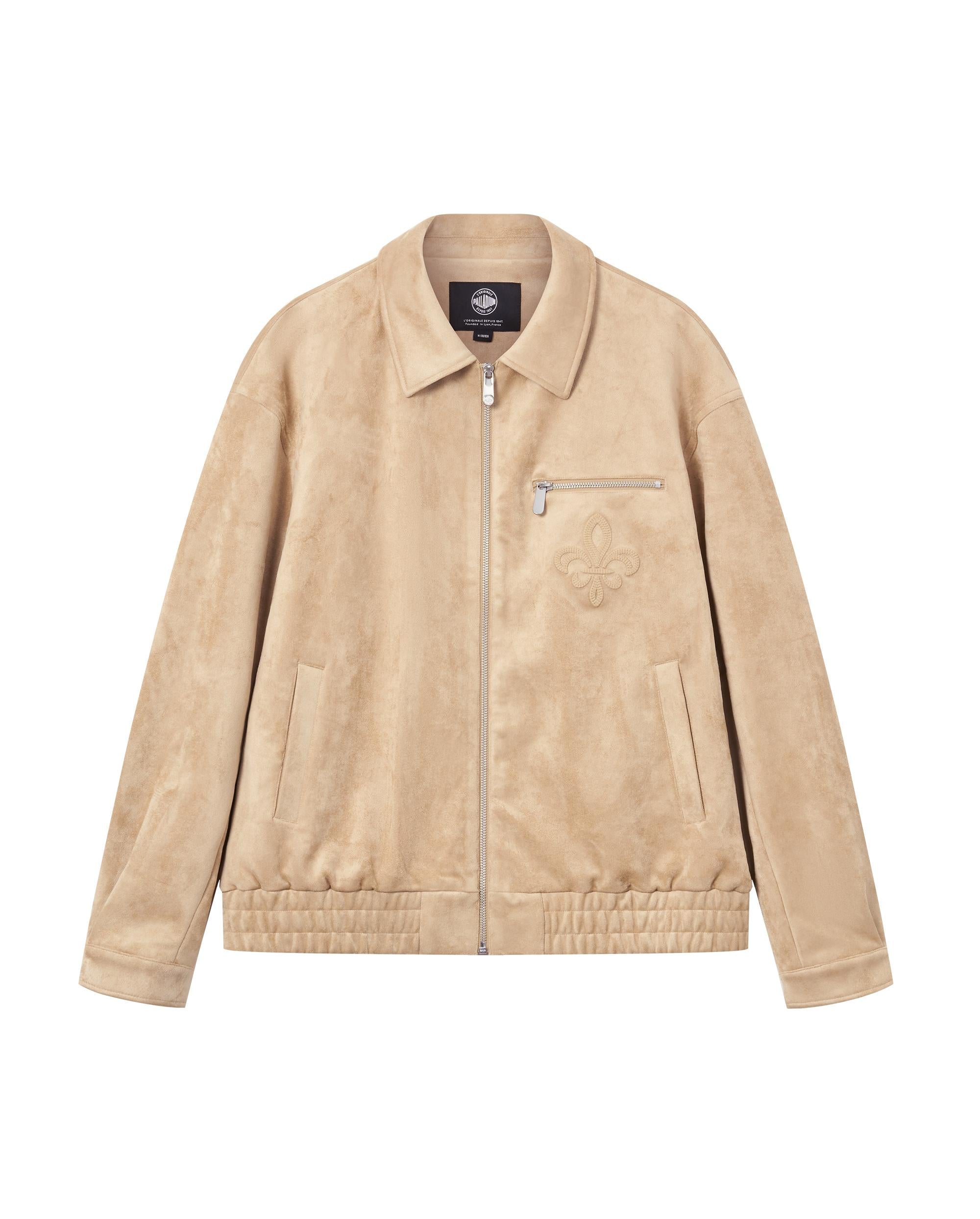 1011824-228 | MEN'S IRIS LOGO FAUX SUEDE LOOSE FIT JACKET | TRAVERTINE - Image 4
