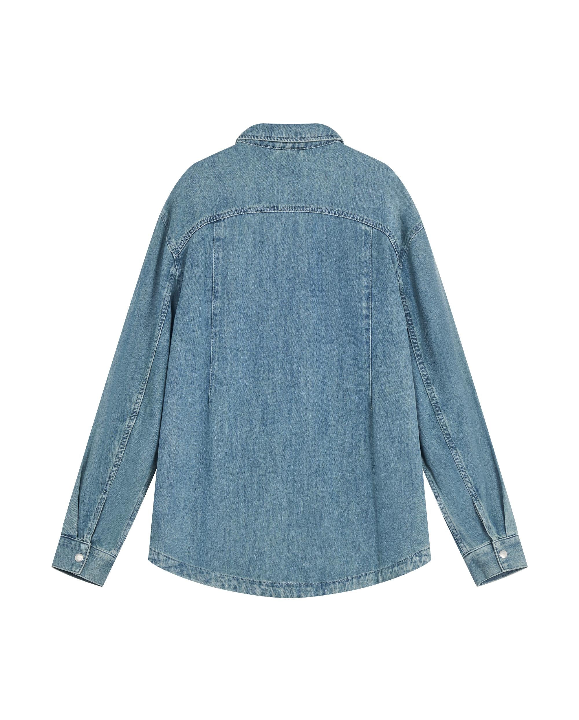 1011885-424 | MEN'S IRIS LOGO LOOSE FIT LONG SLEEVES SHIRT | BLUE SHADOW - Image 5