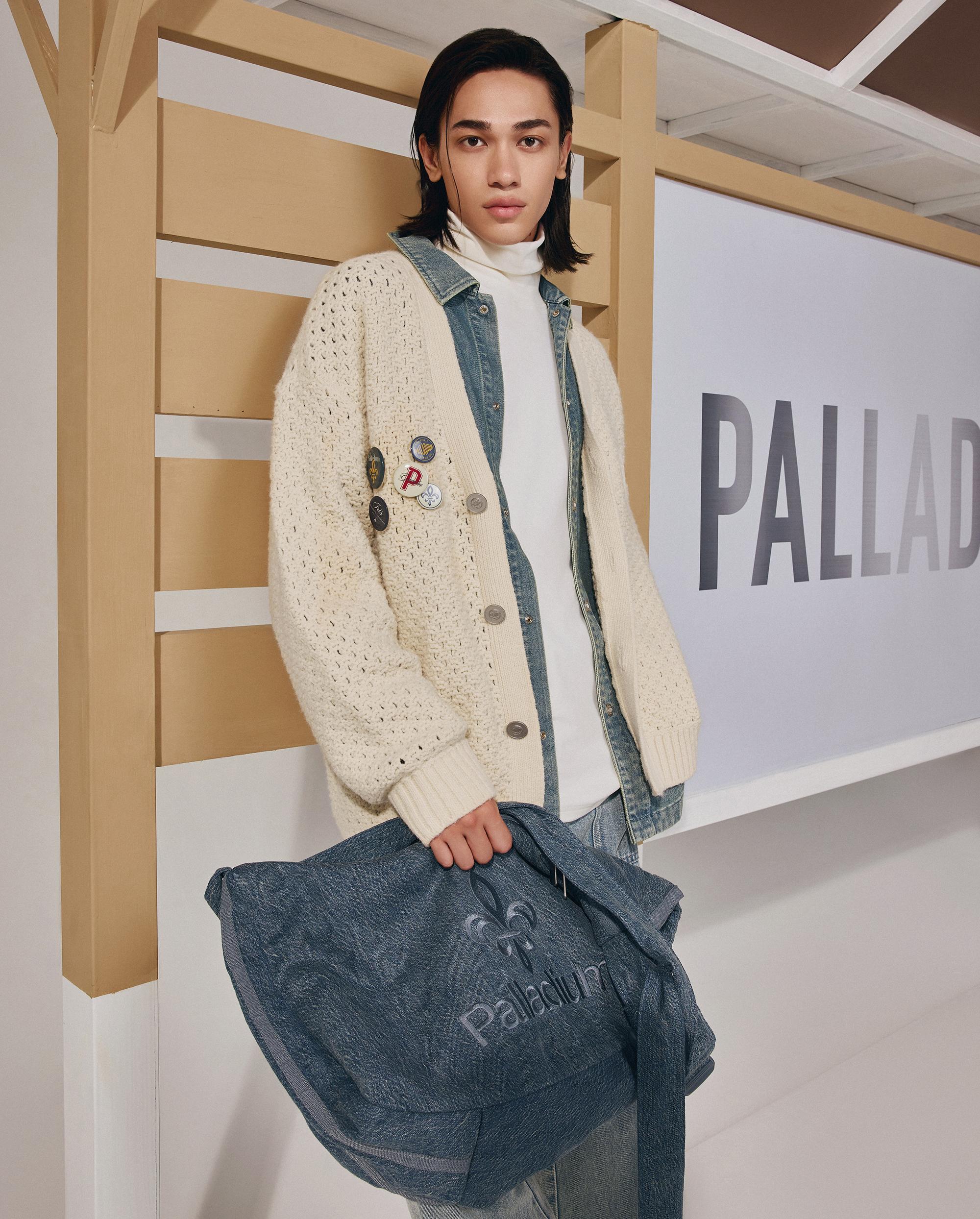 1011891-244 | MEN'S PALLADIUM LOGO V-NECK CARDIGAN | WHITECAP GRAY - Image 3