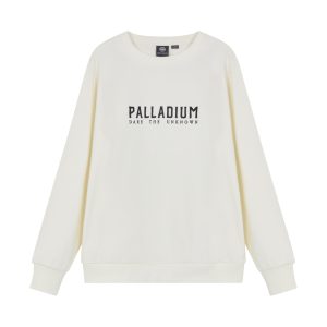 1011896-262 | MEN'S LOGO DROPPED SHOULDERS COTTON SWEATSHIRT | MARSHMALLOW