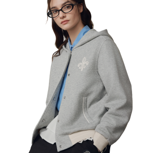 1911947-081 | WOMEN'S LOGO LOOSE FIT SAILOR COLLAR HOODED JACKET | GREY