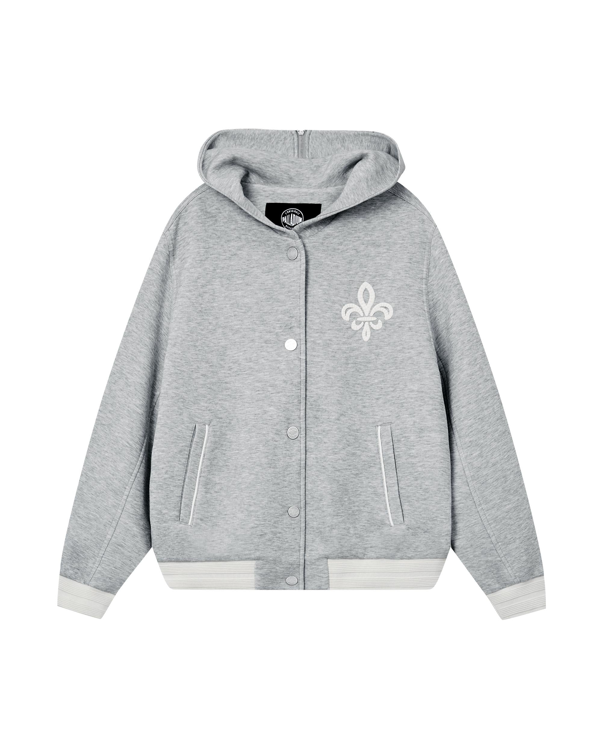 1911947-081 | WOMEN'S LOGO LOOSE FIT SAILOR COLLAR HOODED JACKET | GREY - Image 4