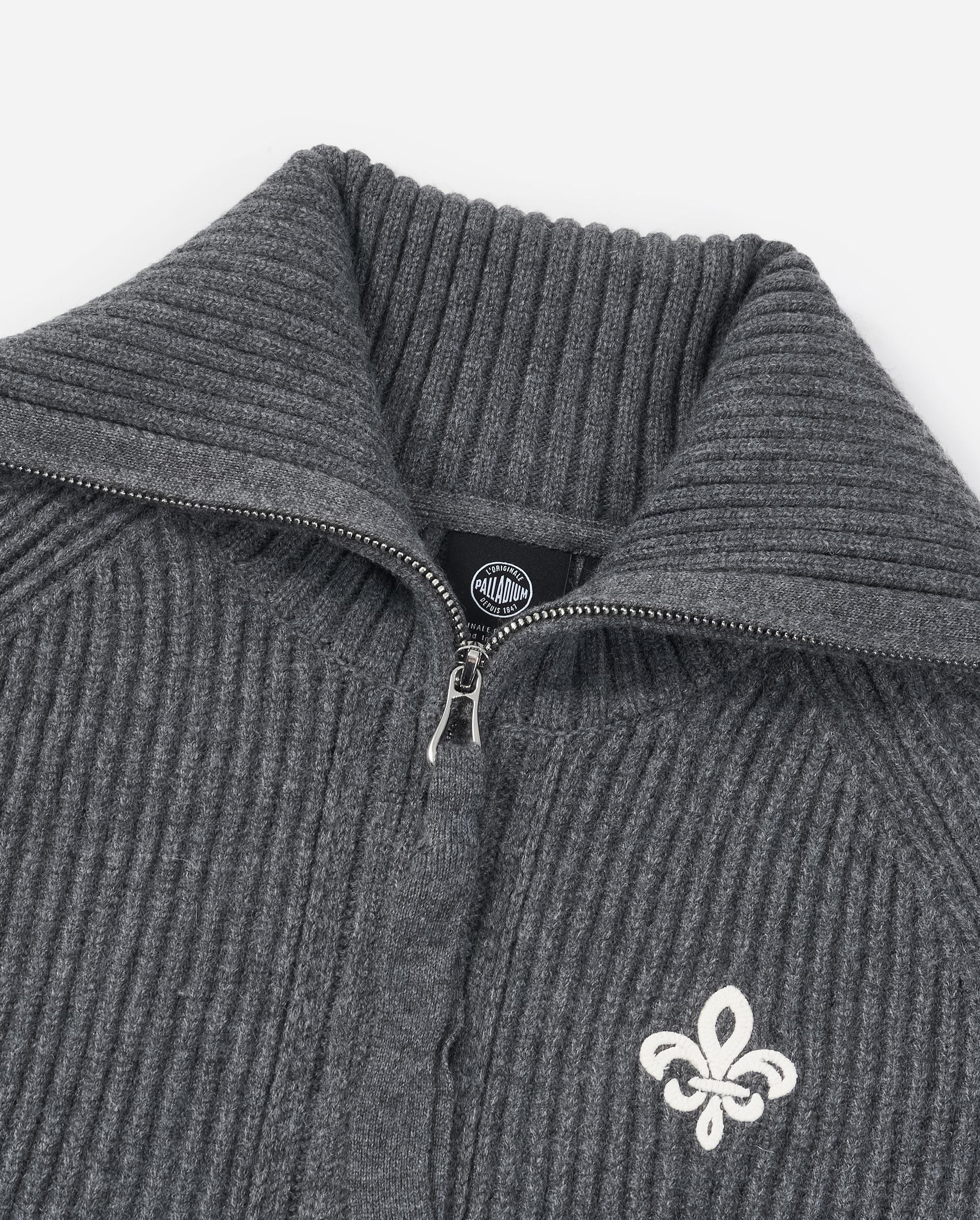 1911985-069 | WOMEN'S IRIS LOGO REVERSIBLE ZIP CARDIGAN | GRAY PINSTRIPE - Image 6