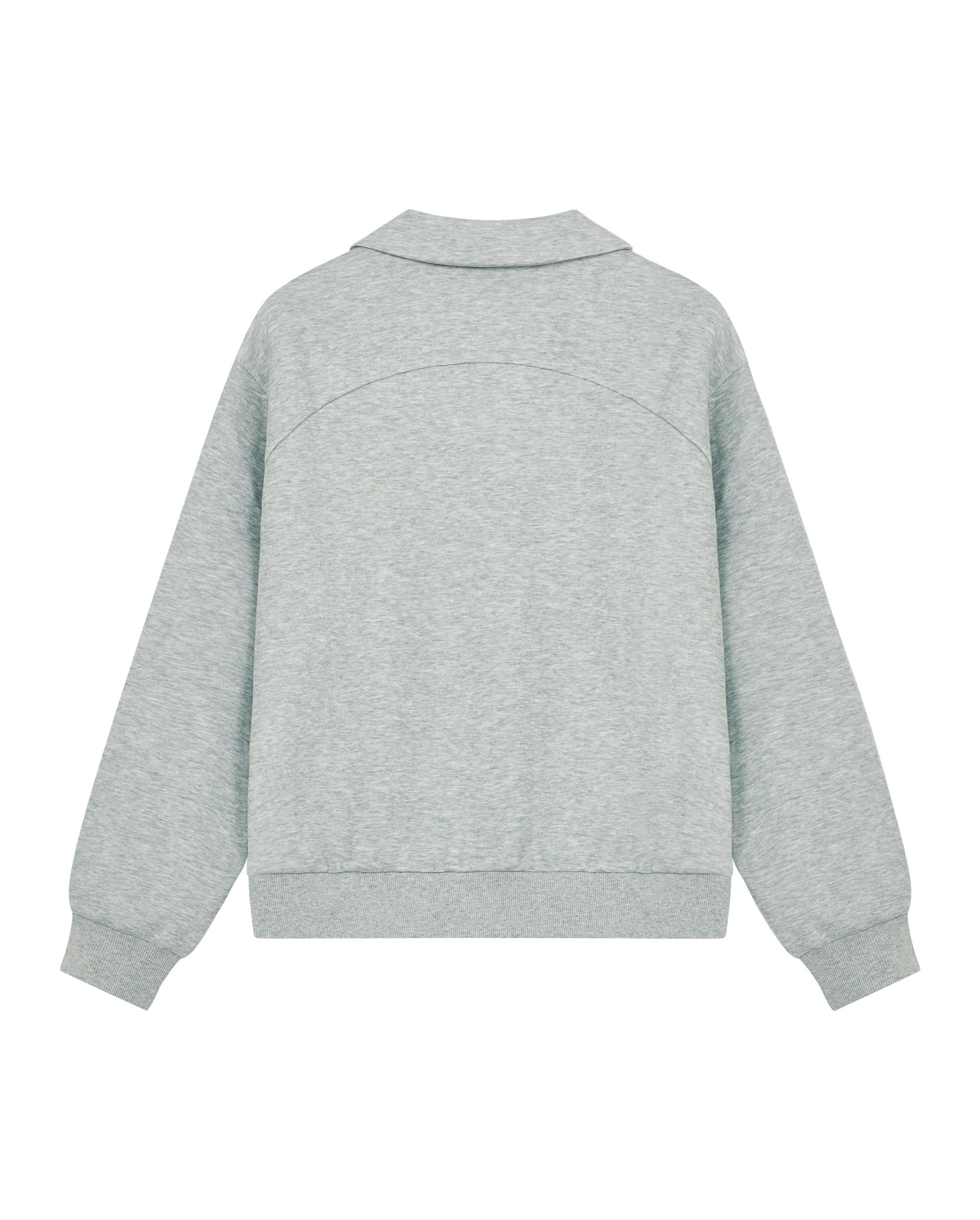 1911994-081 | WOMEN'S EMBROIDERED IRIS LOGO POLO SWEATSHIRT | GREY - Image 2