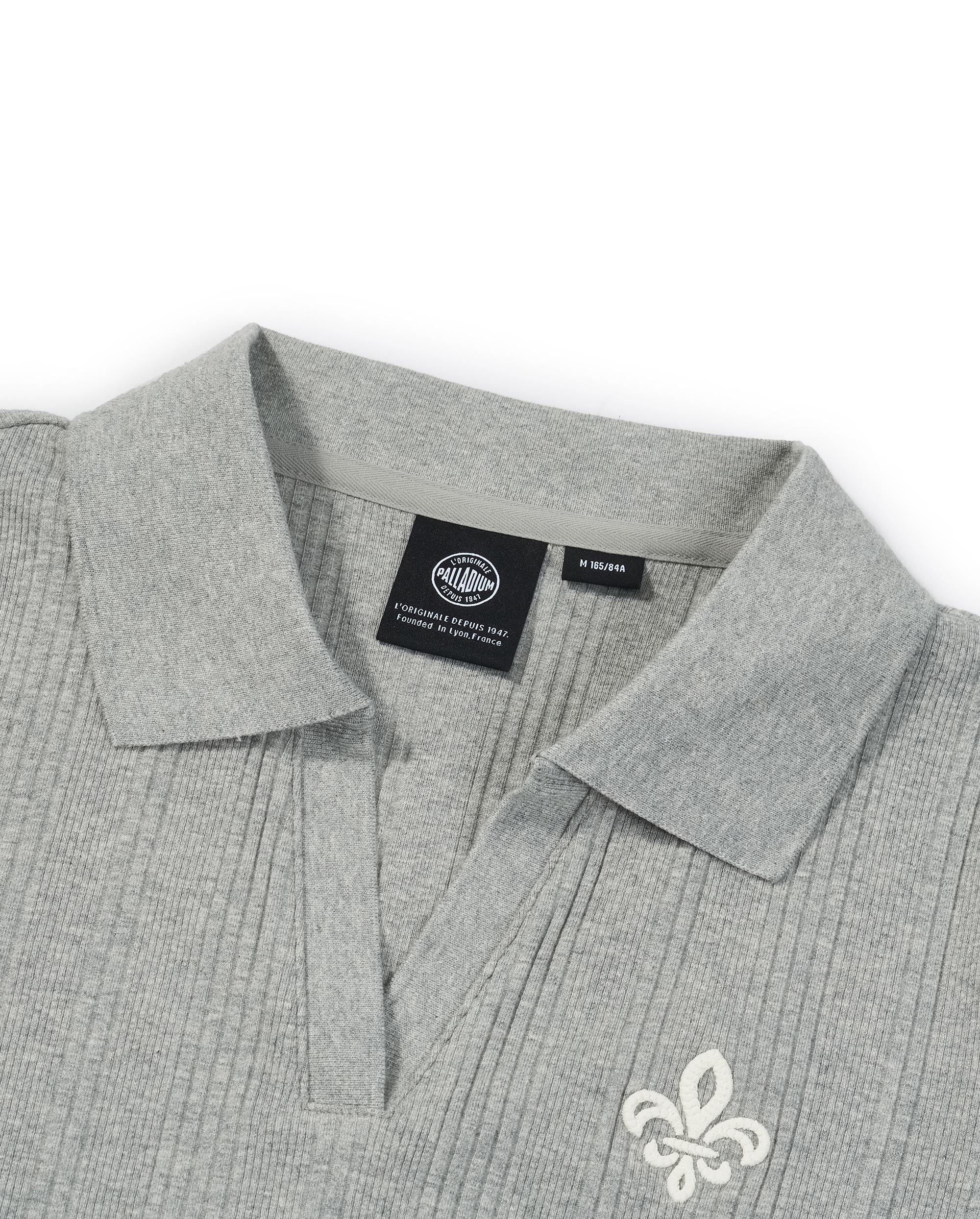 1912002-081 | WOMEN'S IRIS LOGO CROPPED LONG SLEEVES POLO TOP | GREY - Image 3