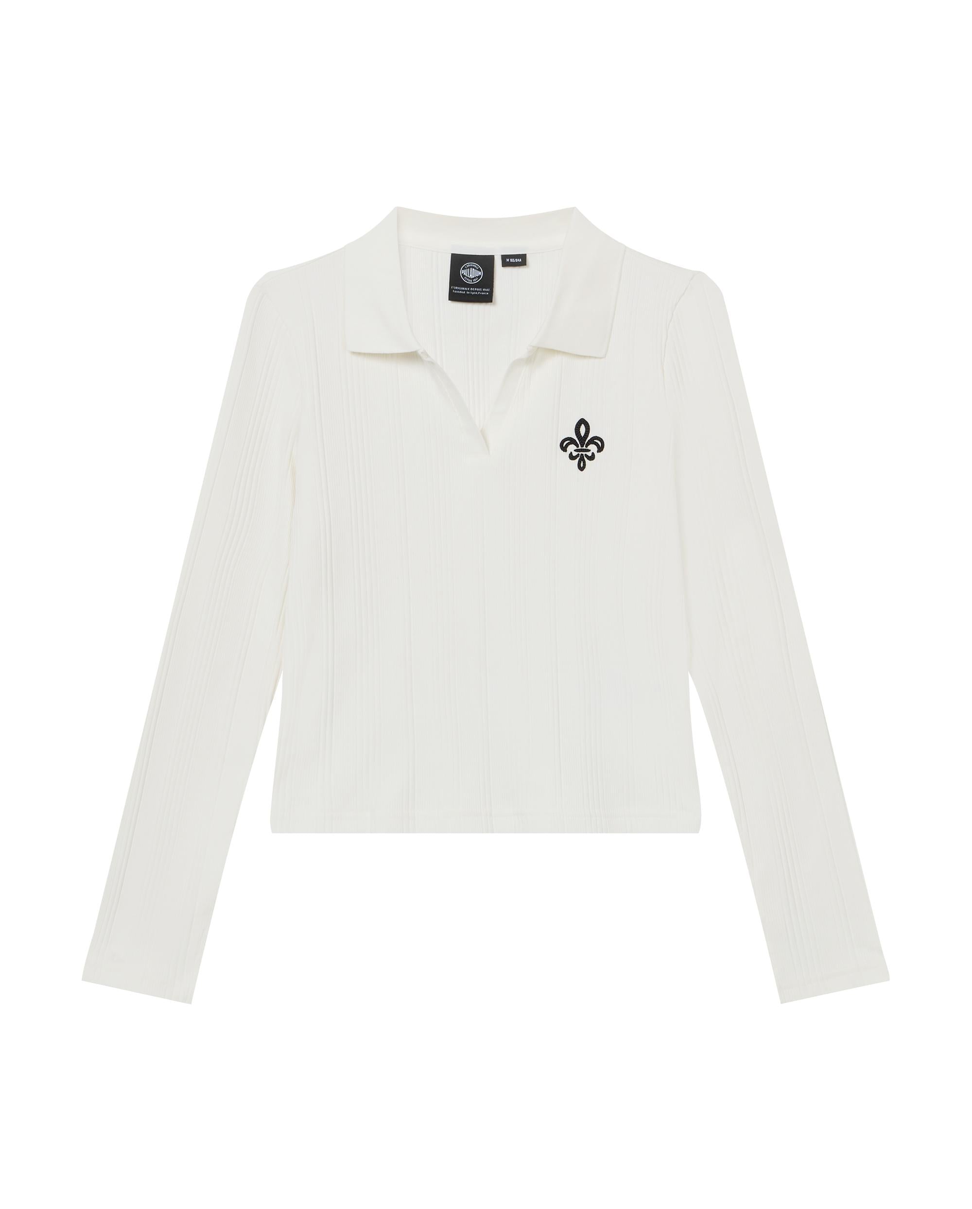 1912002-262 | WOMEN'S IRIS LOGO CROPPED LONG SLEEVES POLO TOP | MARSHMALLOW