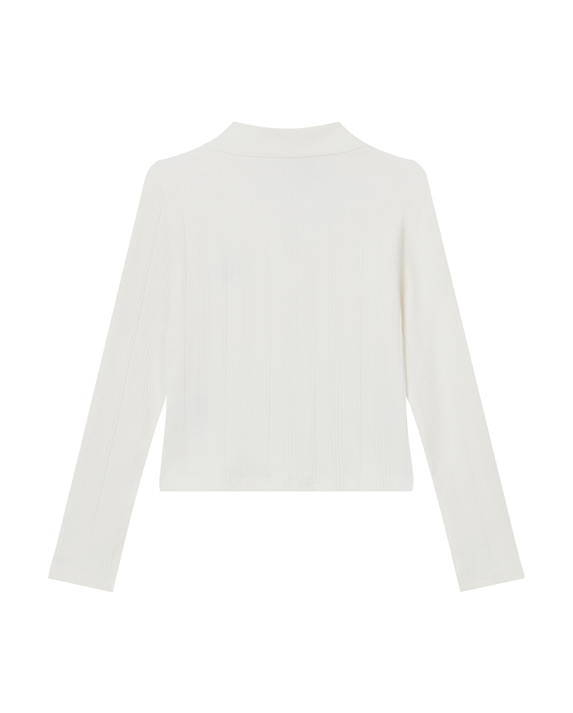 1912002-262 | WOMEN'S IRIS LOGO CROPPED LONG SLEEVES POLO TOP | MARSHMALLOW - Image 2