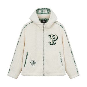 1912206-232 | WOMEN'S P LOGO SIDE TAPED FLEECE HOODED JACKET | VANILLA ICE